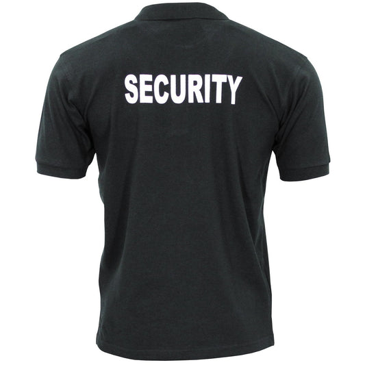Poloshirt, schwarz,Security, bedruckt