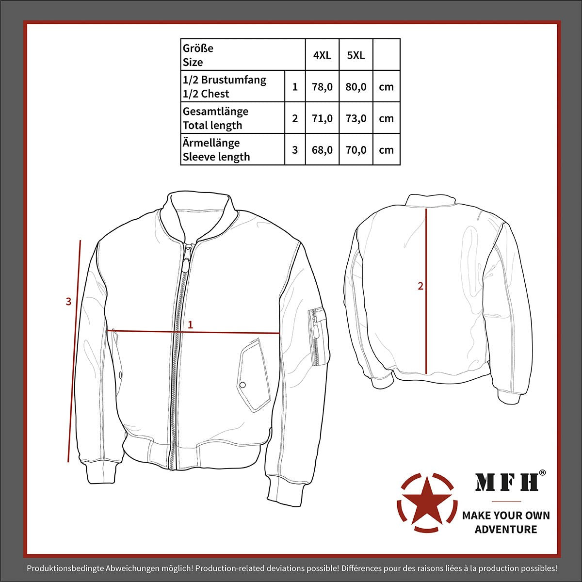US Pilotenjacke MA1,schwarz, große Größen
