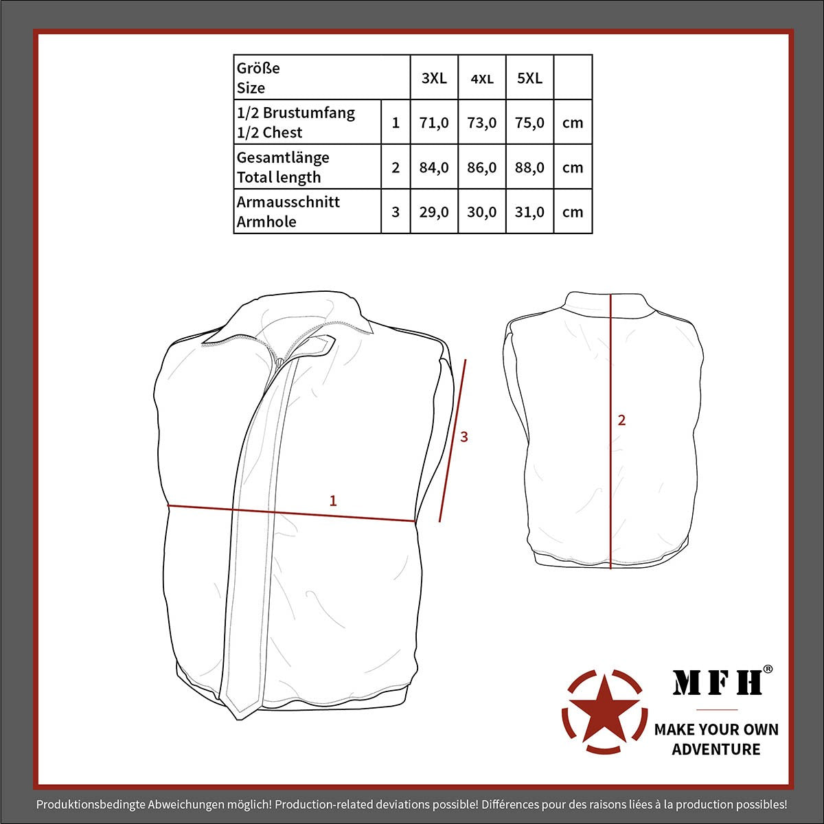 US Steppweste, "Ranger", oliv, große Größen