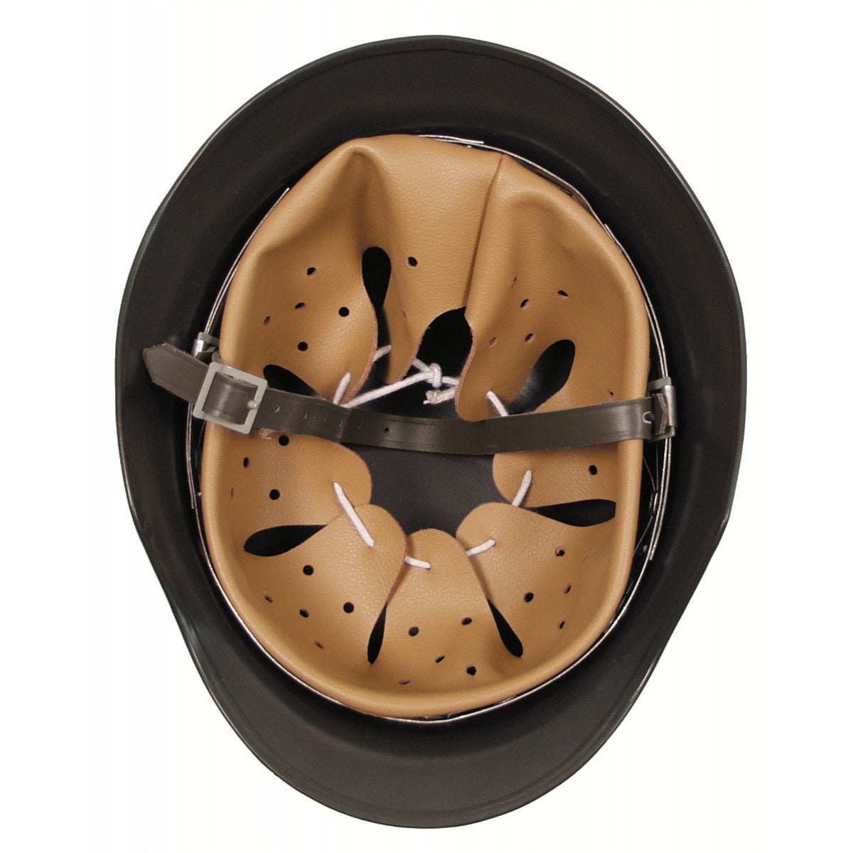 Stahlhelm WW II, oliv,mit Leder-Innenteil