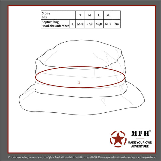 Brit. Buschhut, mit Kinnband,SF Boonie, Rip Stop, flecktarn