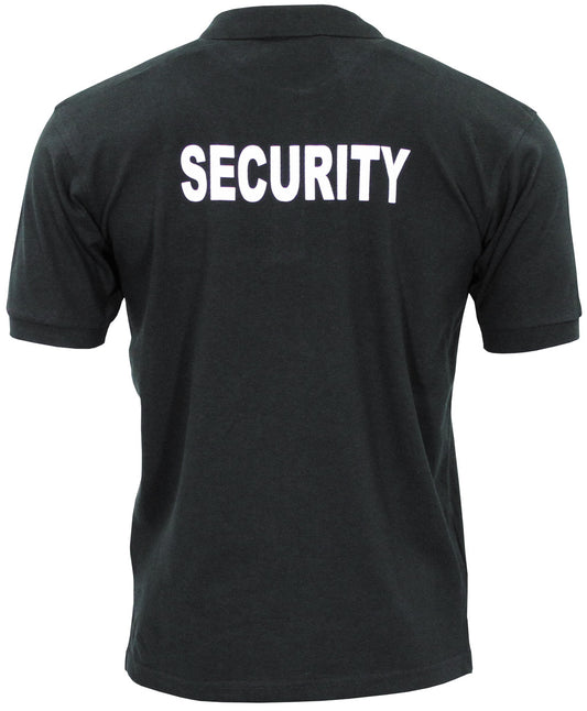Poloshirt, schwarz,Security, bedruckt