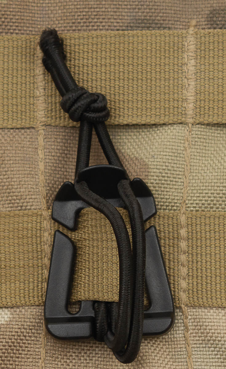 Clip mit Gummiband, "MOLLE",schwarz, 2er Pack