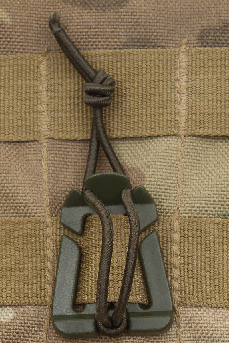 Clip mit Gummiband, "MOLLE",oliv, 2er Pack