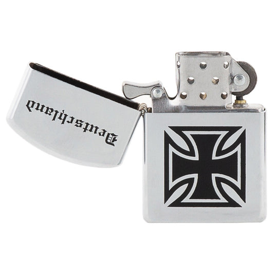 Benzin-Sturmfeuerzeug, chrompoliert, "Deutschland", unbef.