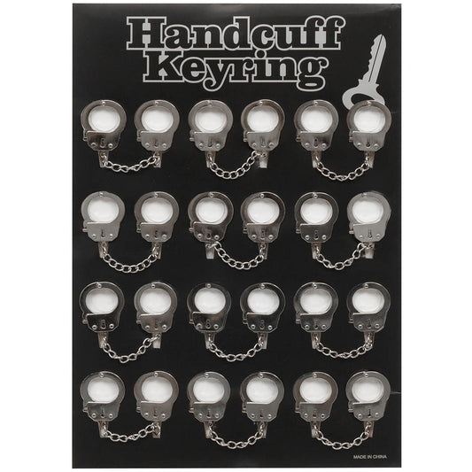 Handschellen, silber, Metall, Schlüsselanhänger,12 St./Disp.