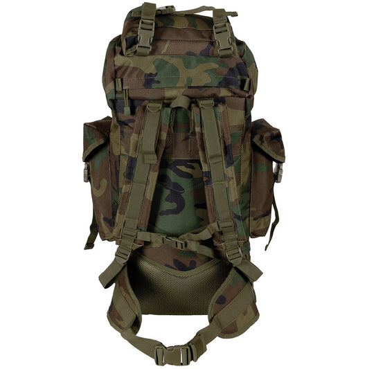 BW Kampfrucksack, "MOLLE",65 l, Alu-Ausst., woodland