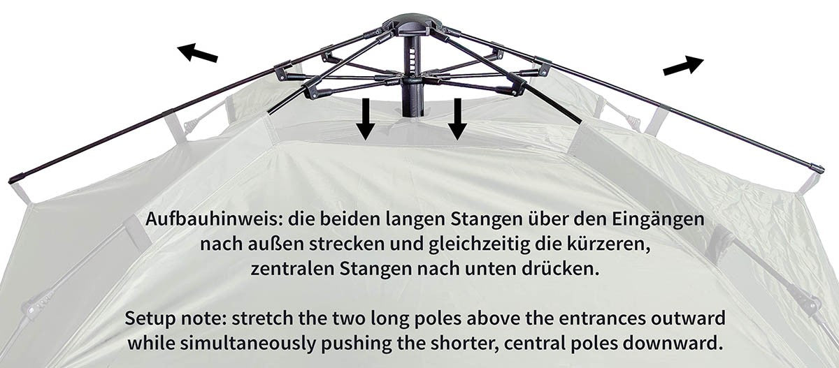 Zelt, "Quick Up Monodom", 3 Personen, flecktarn