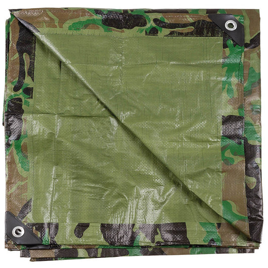 Abdeckplane, PE, woodland,Metallösen, ca. 300 x 400 cm