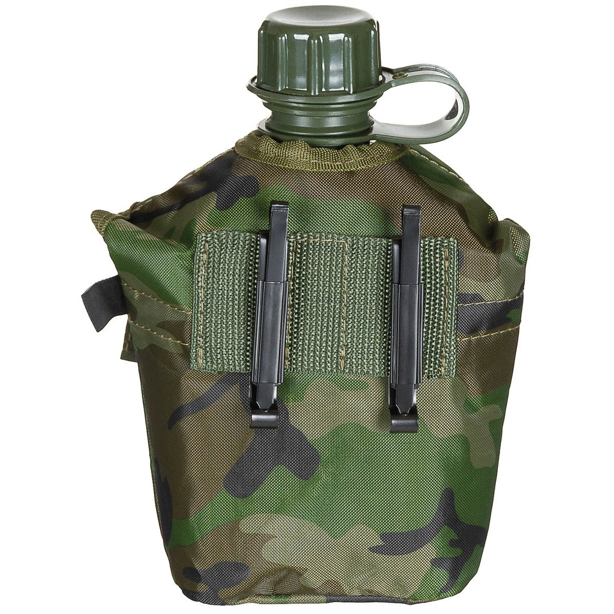 US Plastikfeldflasche, 1 l,Hülle, woodland