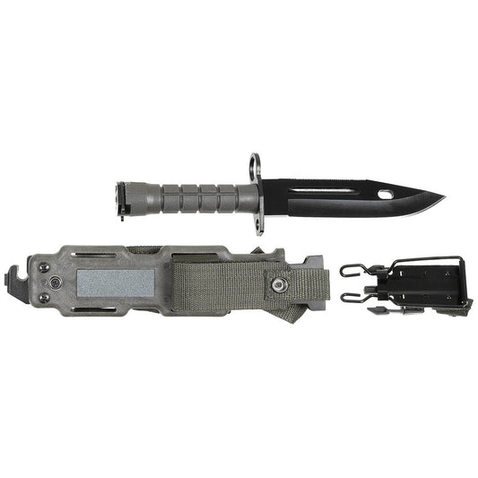 Bajonett, M9, oliv,Kunststoffgriff, Scheide