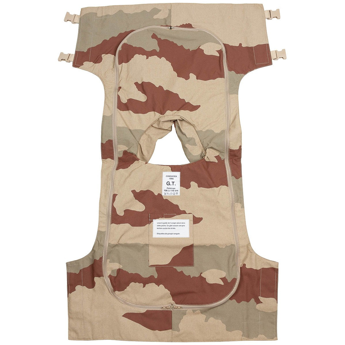 Franz. Splitterschutzweste,ohne Ballistik, desert, neuw.