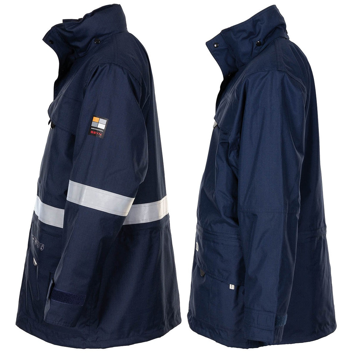 Belg. Nässeschutzjacke,flammhemmend, blau, neuw.