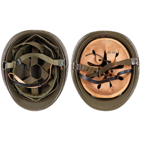 Belg. Helm "M51", oliv, mitKunststoff-Innenhelm, gebr.