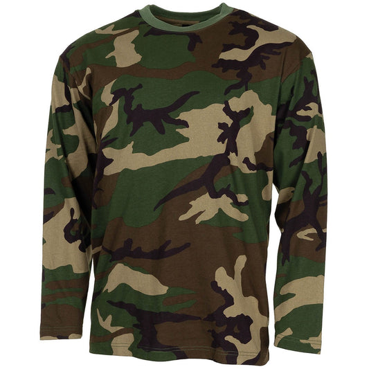 US Shirt, langarm,woodland, 170 g/m²