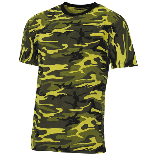 US T-Shirt, "Streetstyle",gelb-camo, 140-145 g/m²
