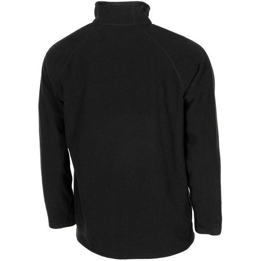 Shirt, "Troyer", Microfleece,langarm, schwarz, 200 g/m²