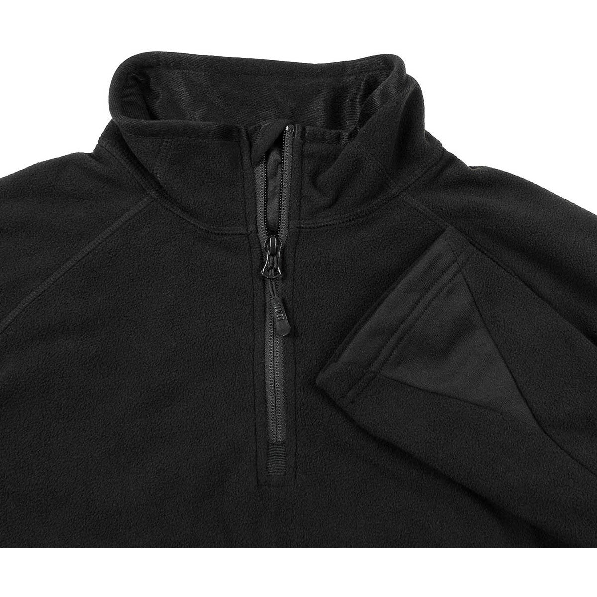 Shirt, "Troyer", Microfleece,langarm, schwarz, 200 g/m²