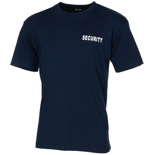 T-Shirt, blau,Security, bedruckt