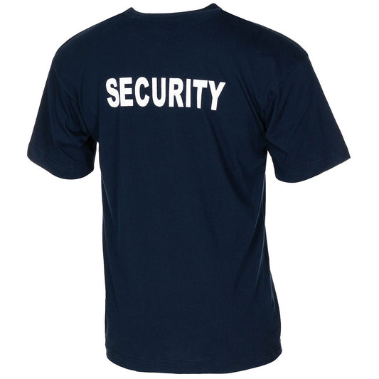 T-Shirt, blau,Security, bedruckt
