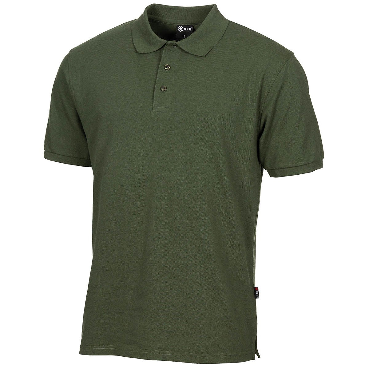 Poloshirt, oliv,mit Knopfleiste