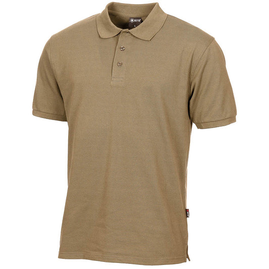Poloshirt, coyote tan,mit Knopfleiste