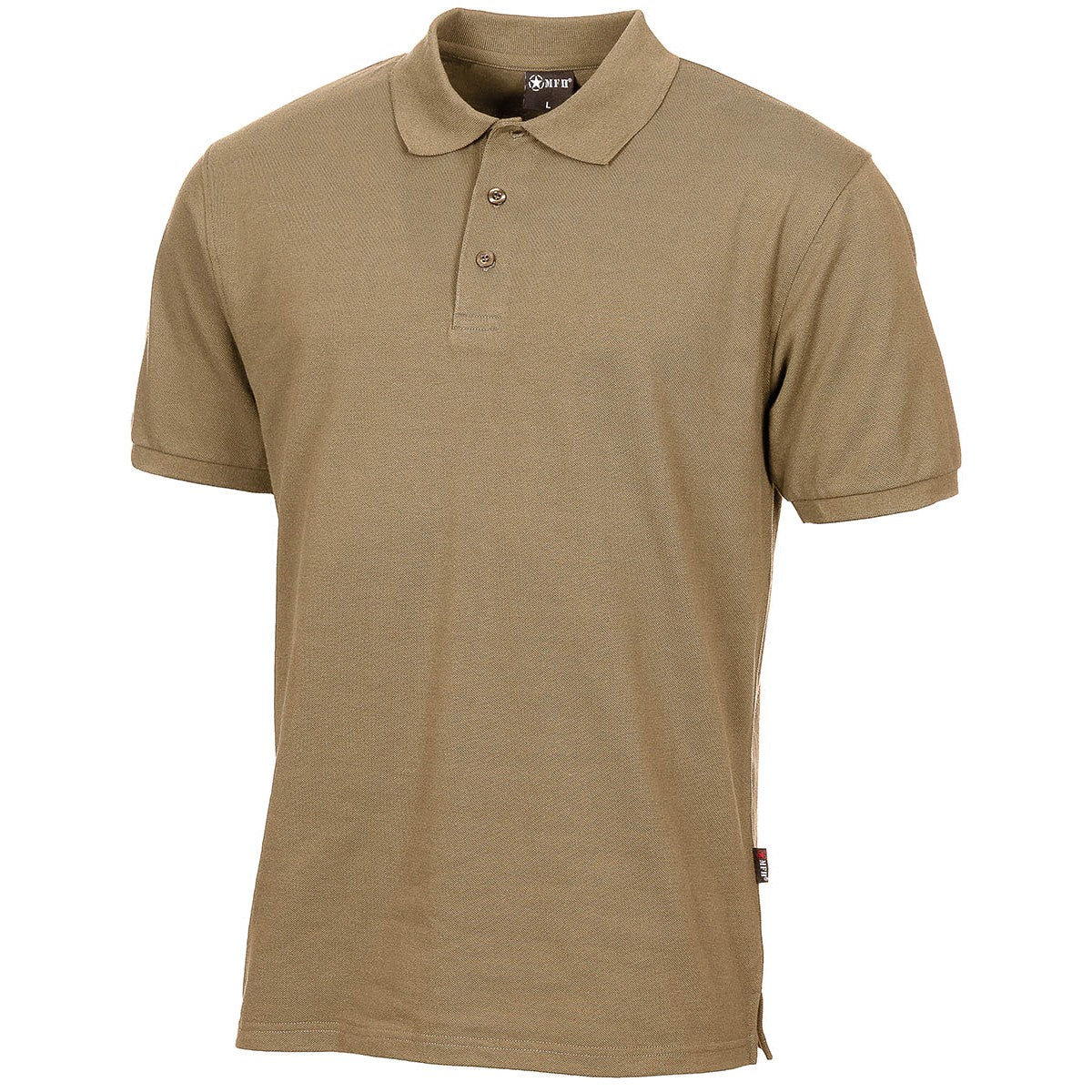 Poloshirt, coyote tan,mit Knopfleiste