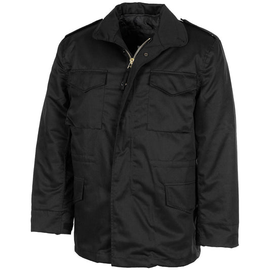 US Feldjacke M65, schwarz,m. auskn. Steppfutter