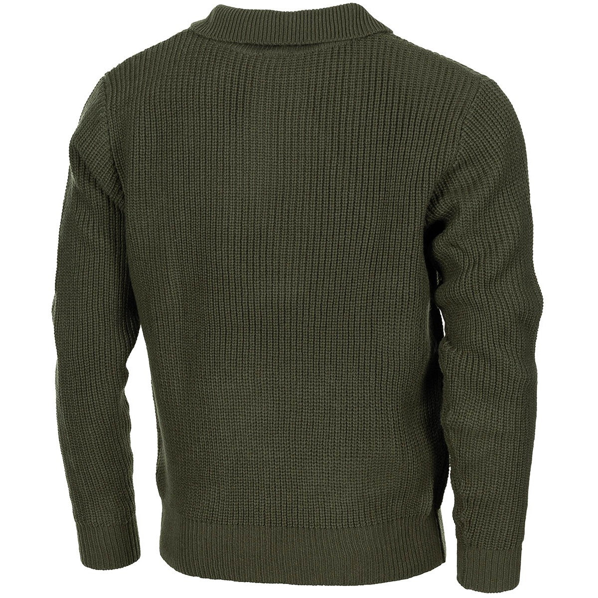 Pullover, "Troyer",oliv, mit Reißverschluss