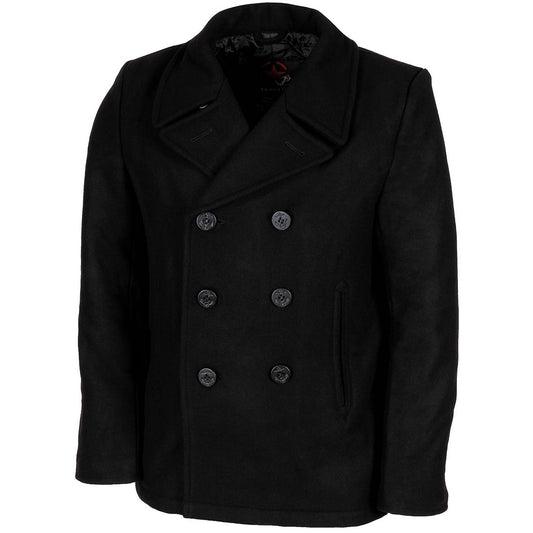 US Pea Coat, schwarz,mit schwarzen Knöpfen