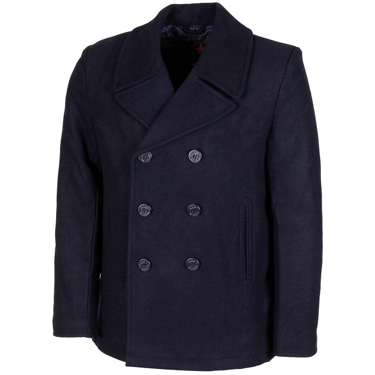 US Pea Coat, blau,mit blauen Knöpfen