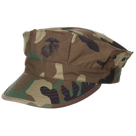 US Cap, "USMC", Rip Stop, woodland, Marine-Corps-Druck