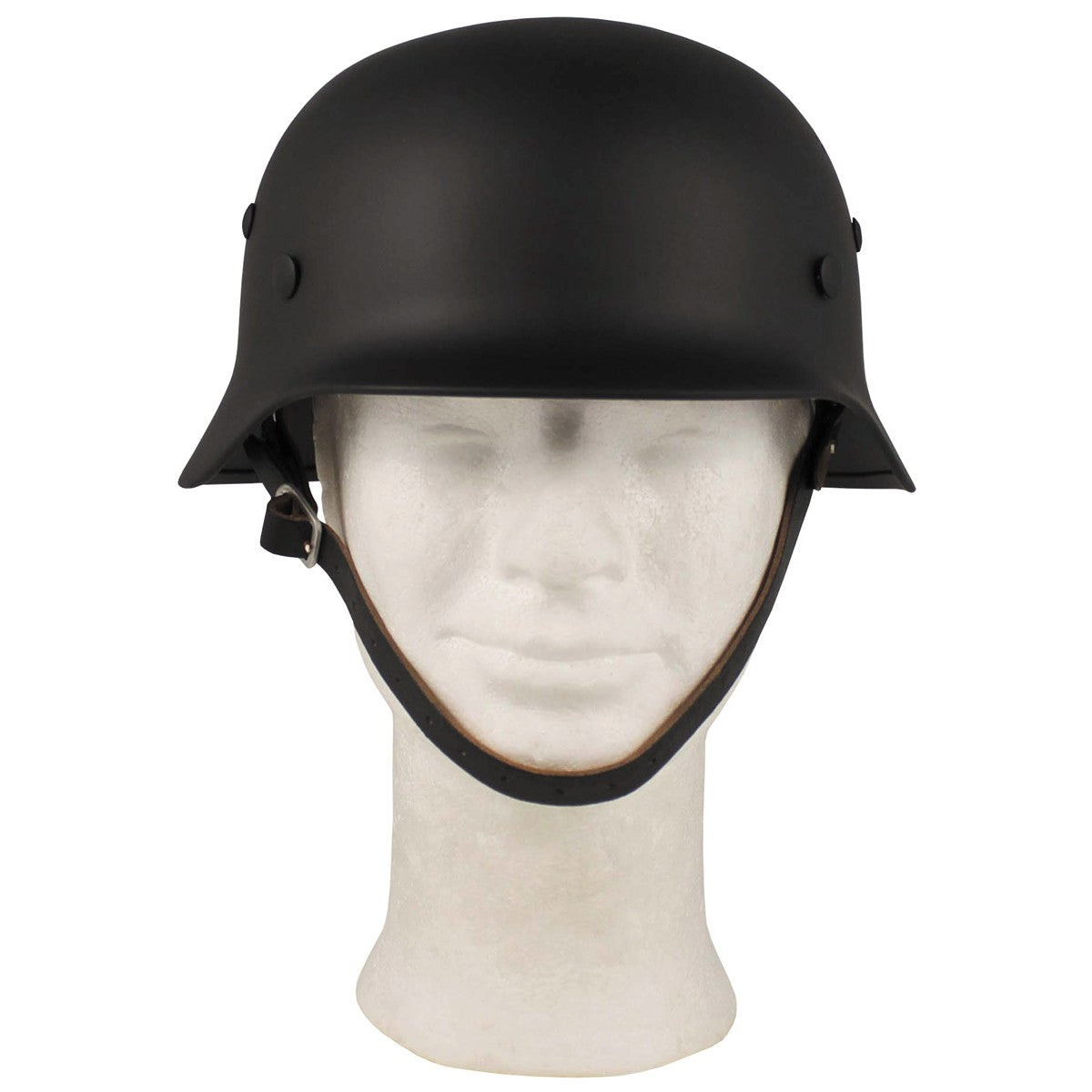 Stahlhelm WW II, schwarz,mit Leder-Innenteil