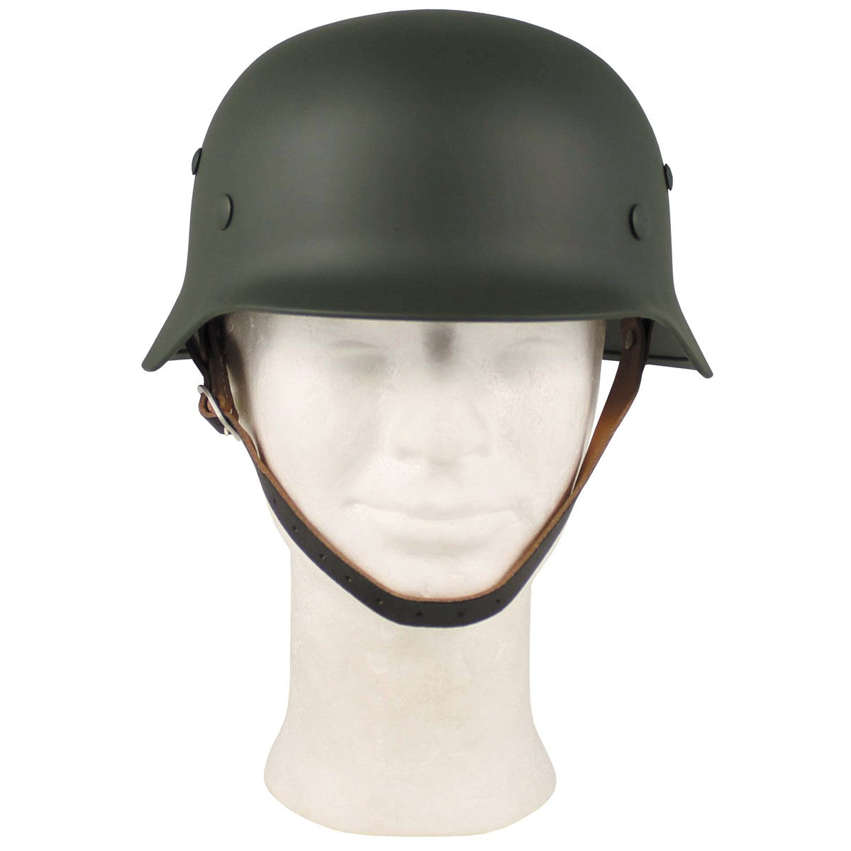 Stahlhelm WW II, oliv,mit Leder-Innenteil