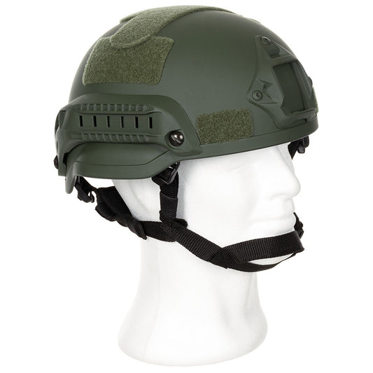 US Helm, "MICH 2002", Rails,oliv, ABS-Kunststoff