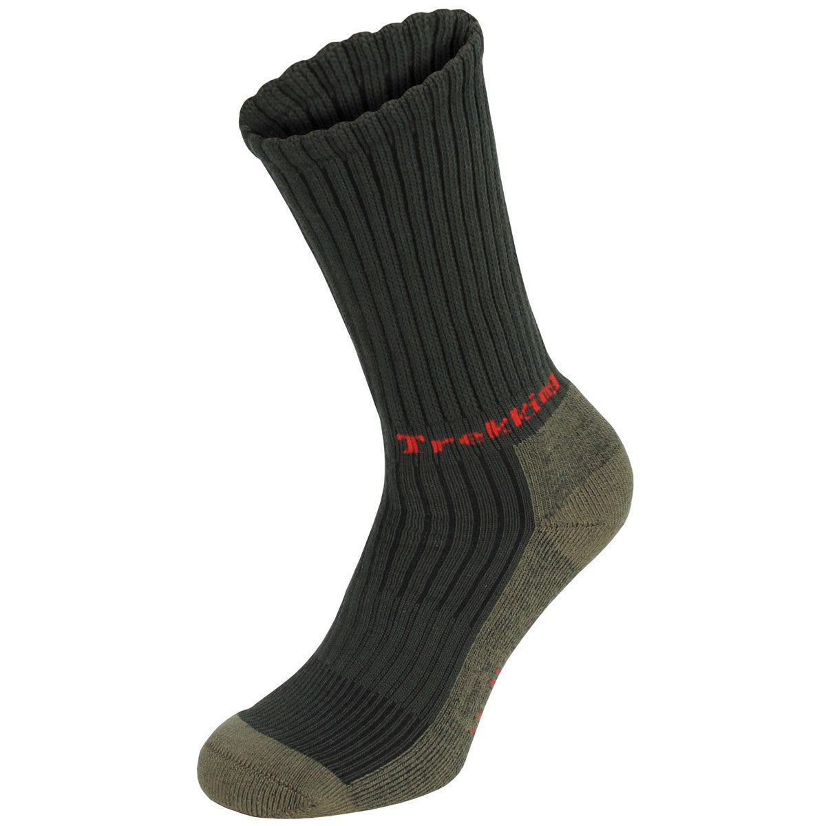 Trekkingsocken, "Lusen",oliv, Frotteesohle