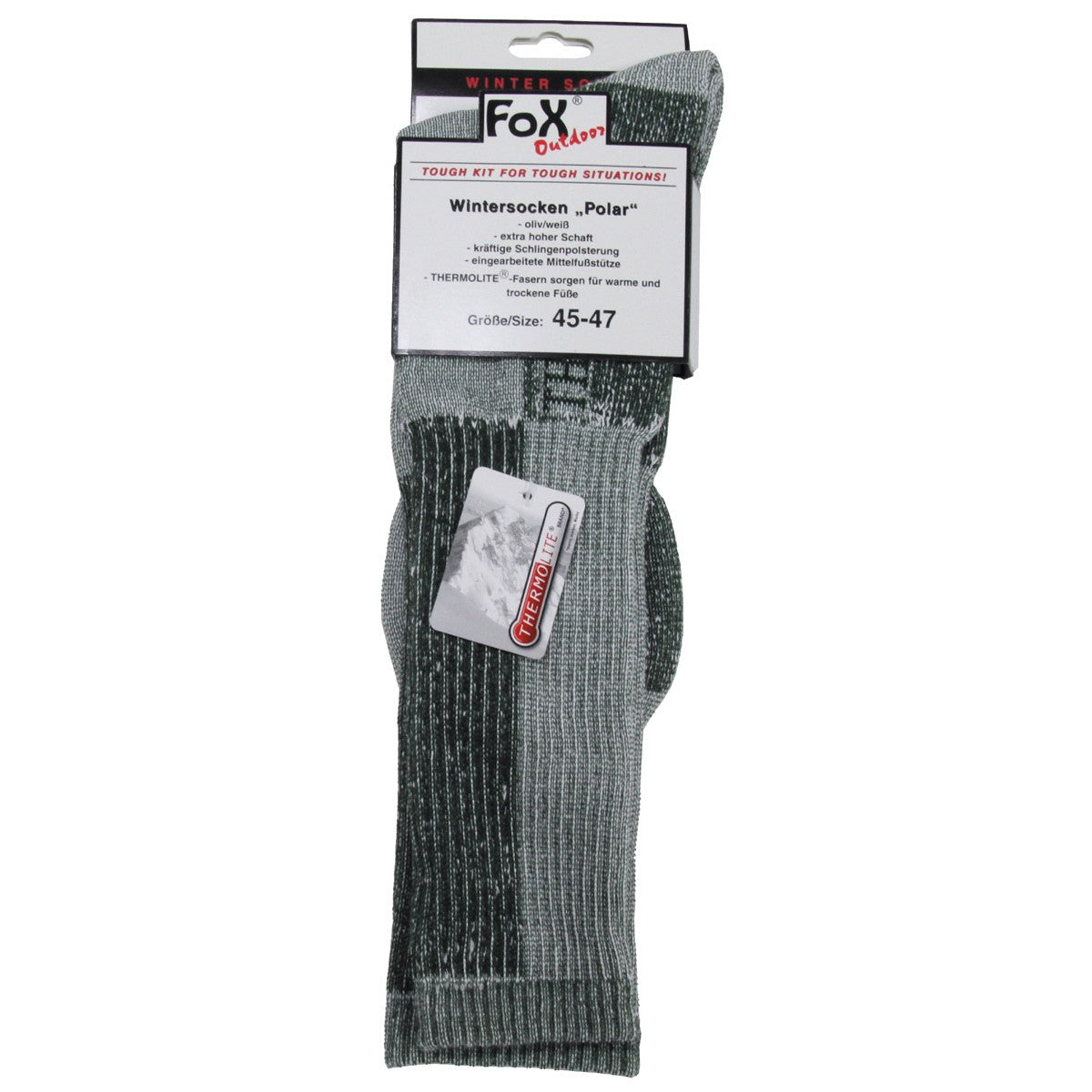 Wintersocken, "Polar",oliv-weiß