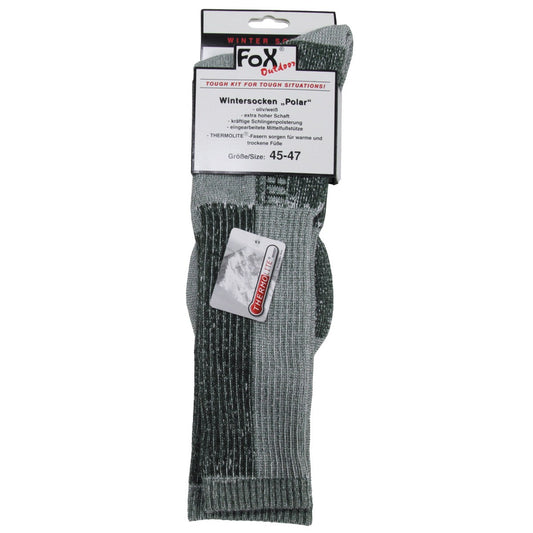 Wintersocken, "Polar",oliv-weiß