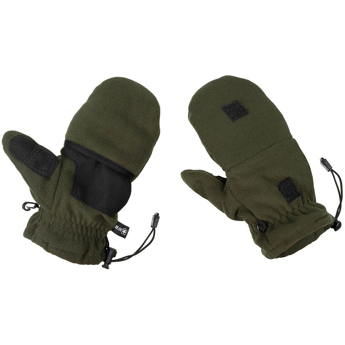 Fleece-Faust-Fingerhandschuhe,oliv, mit Ausziehschlaufen