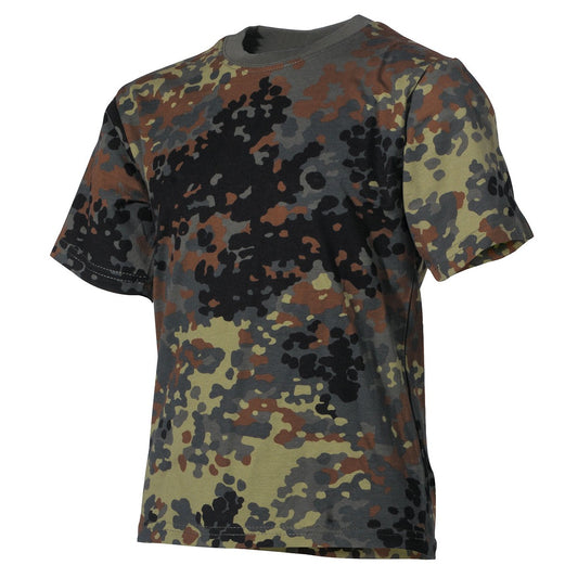 Kinder T-Shirt, flecktarn,halbarm, 170 g/m²