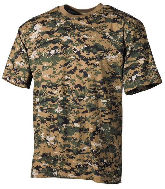 US T-Shirt, halbarm, digital woodland, 170 g/m²