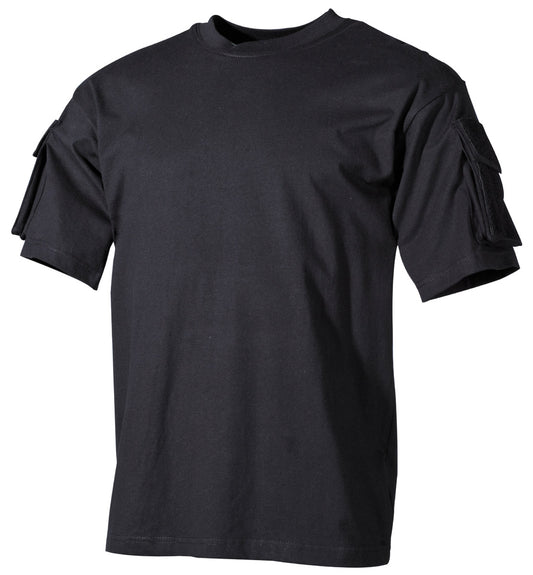 US T-Shirt, halbarm, schwarz,mit Ärmeltaschen