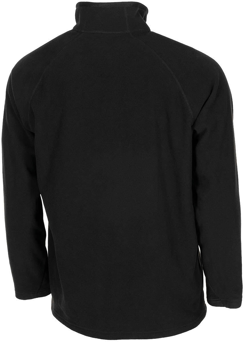 Shirt, "Troyer", Microfleece,langarm, schwarz, 200 g/m²