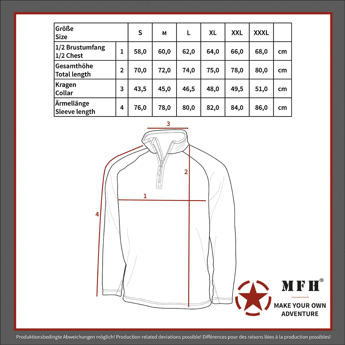 Shirt, "Troyer", Microfleece,langarm, schwarz, 200 g/m²