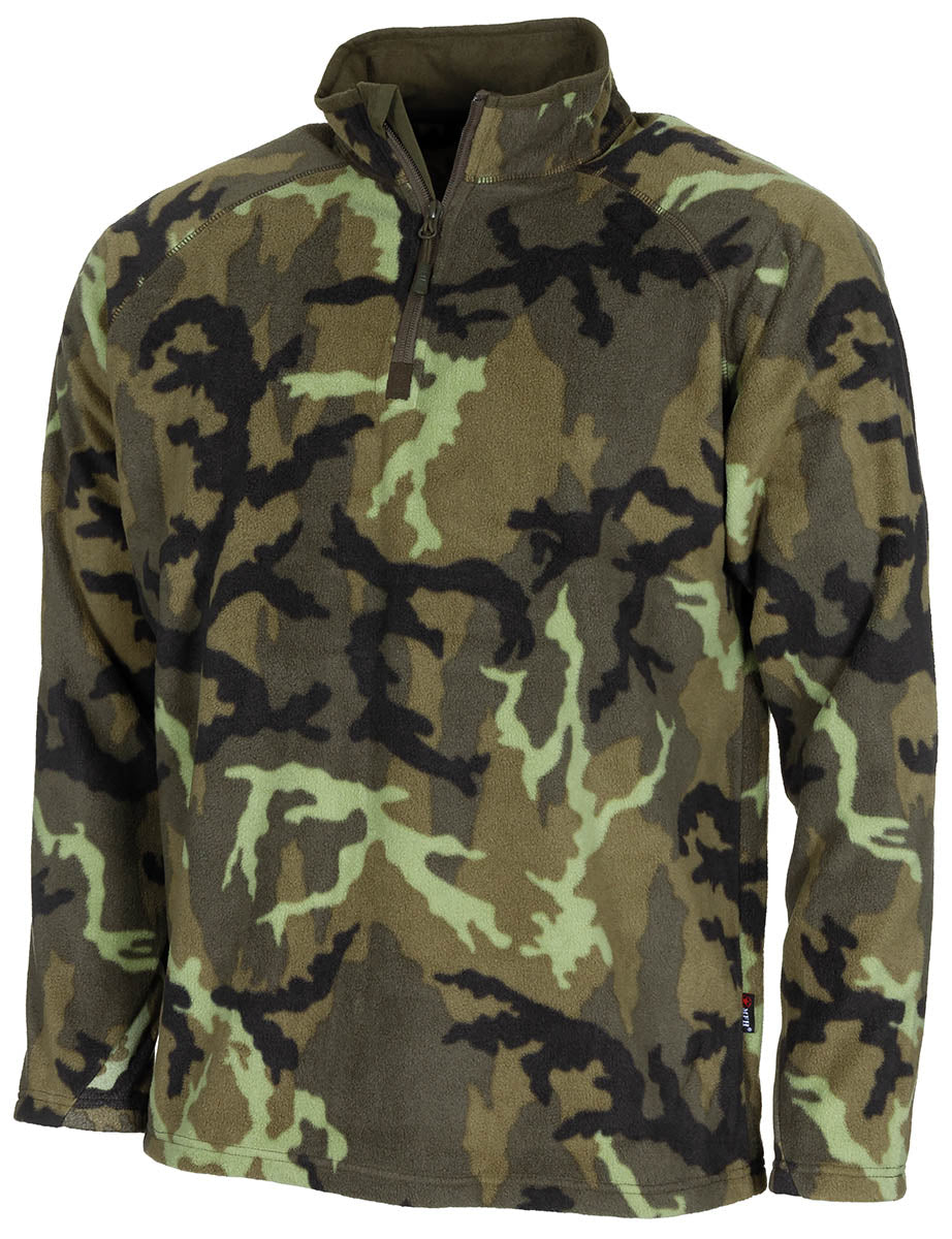 Shirt, "Troyer", Microfleece,langarm, M95 CZ tarn, 200 g/m²