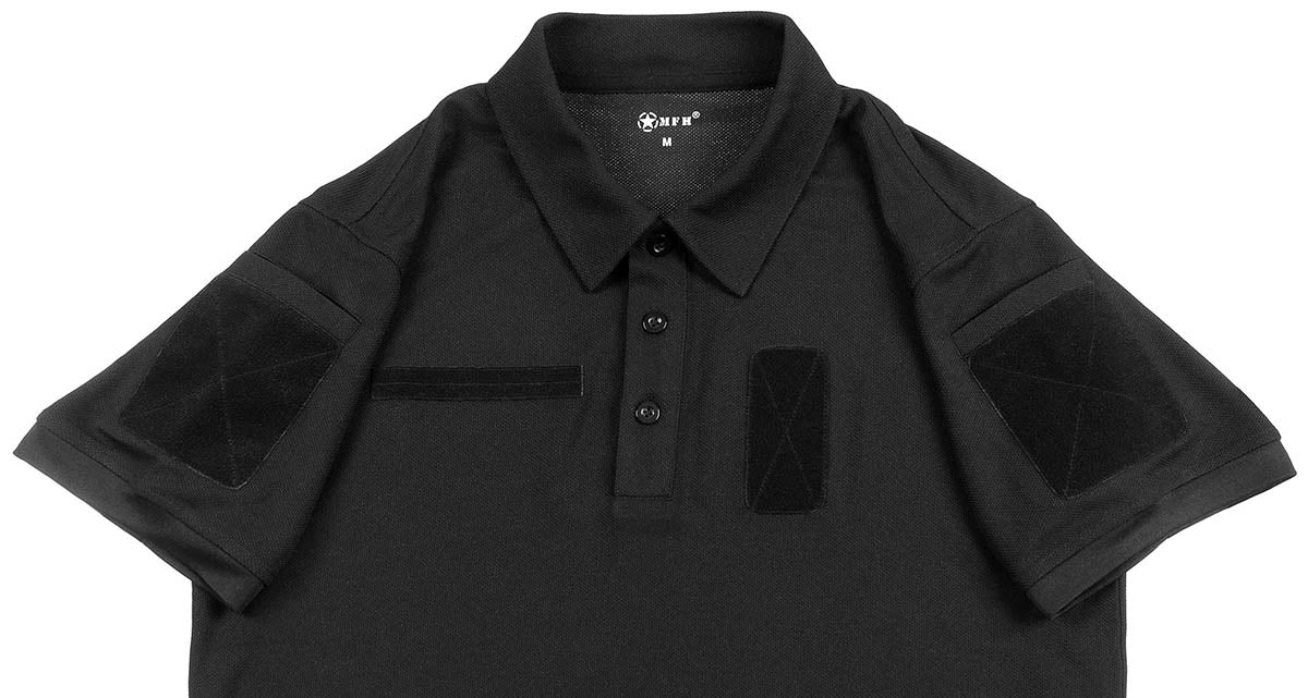 Poloshirt, "Tactical",Coolmax, schwarz