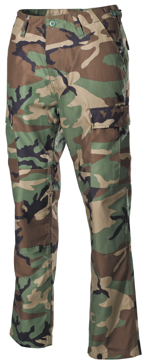 US Kampfhose, BDU, woodland,Knie- und Gesäßverstärkung