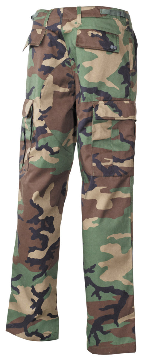US Kampfhose, BDU, woodland,Knie- und Gesäßverstärkung