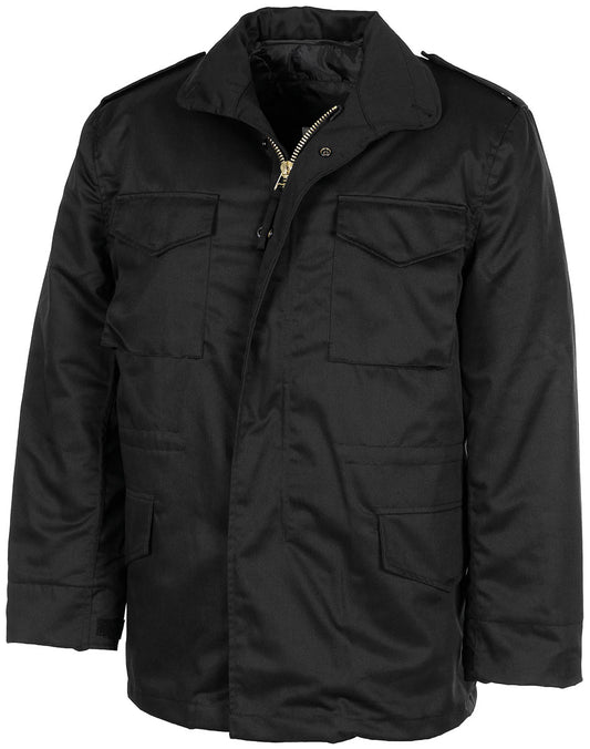 US Feldjacke M65, schwarz,m. auskn. Steppfutter