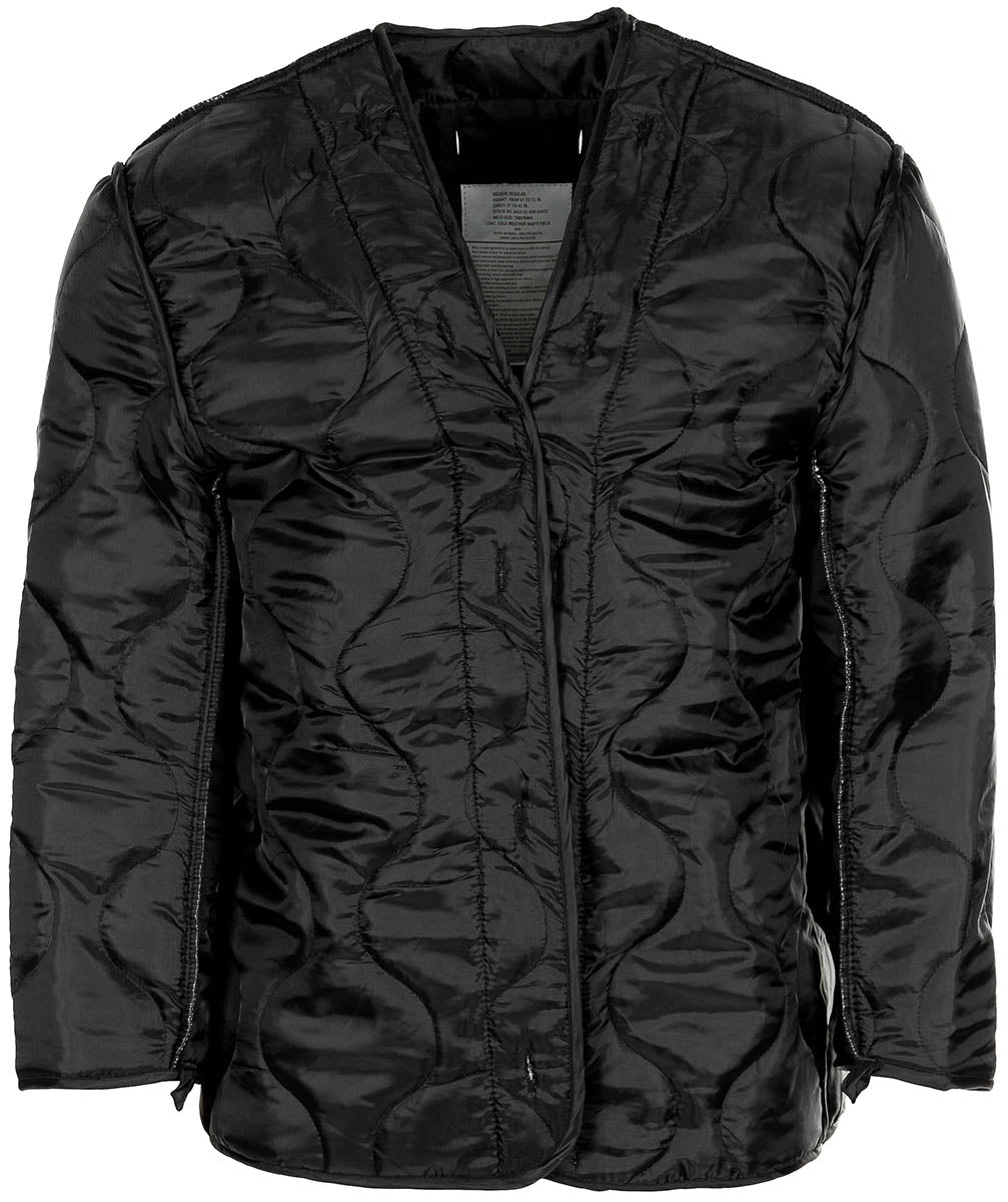 US Feldjacke M65, schwarz,m. auskn. Steppfutter